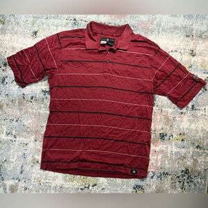 Nike Tiger Woods ACG Polo Shirt Men’s Large Maroon Striped Golf Performance